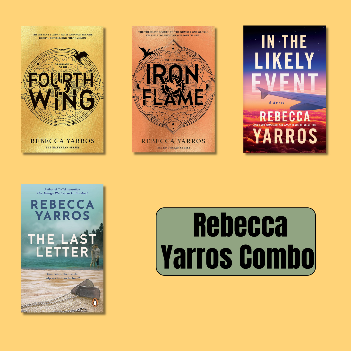 Rebecca Yarros Combo: 4 Books (Paperback) book combo set