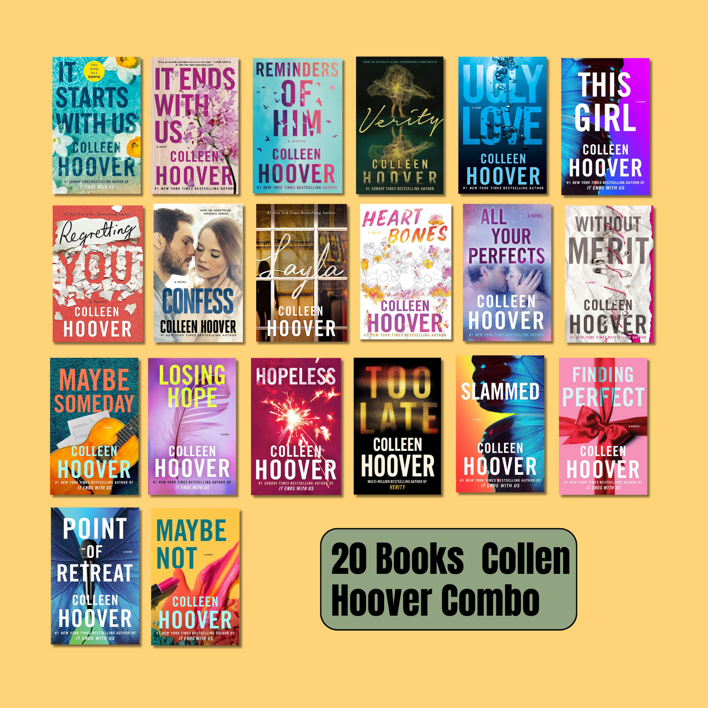Colleen Hoover Combo: 20 Books (Paperback) book combo set