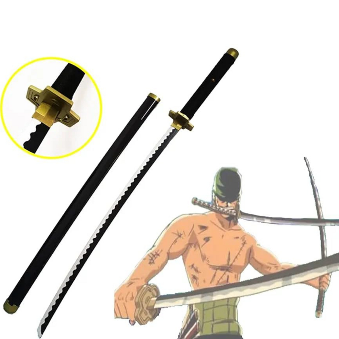 One Piece: Roronoa Zoro Yubashiri Cosplay Replica Led Katana - 40 inches Rechargeable