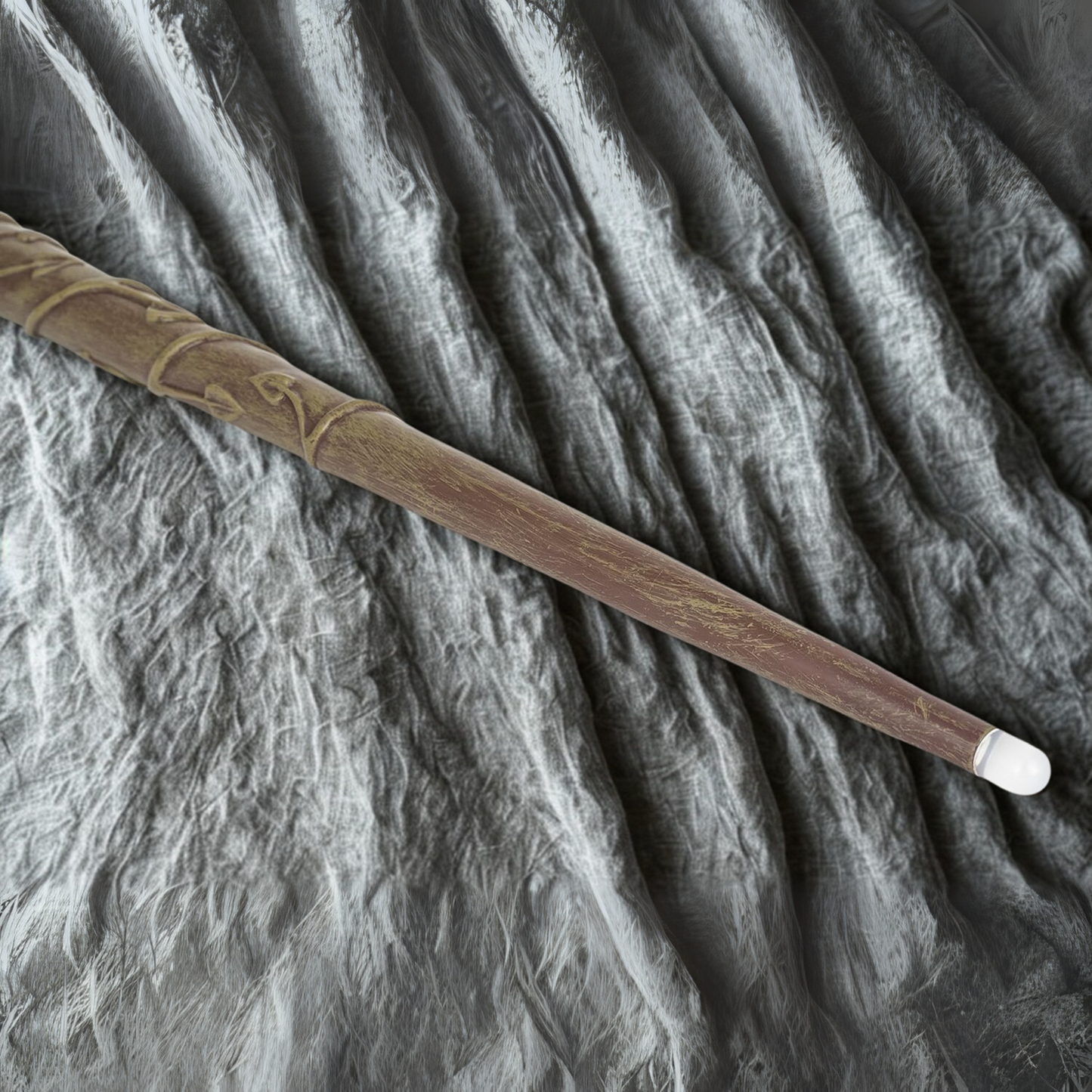 Hermione’s replica wand resting inside a velvet-lined collector's gift box