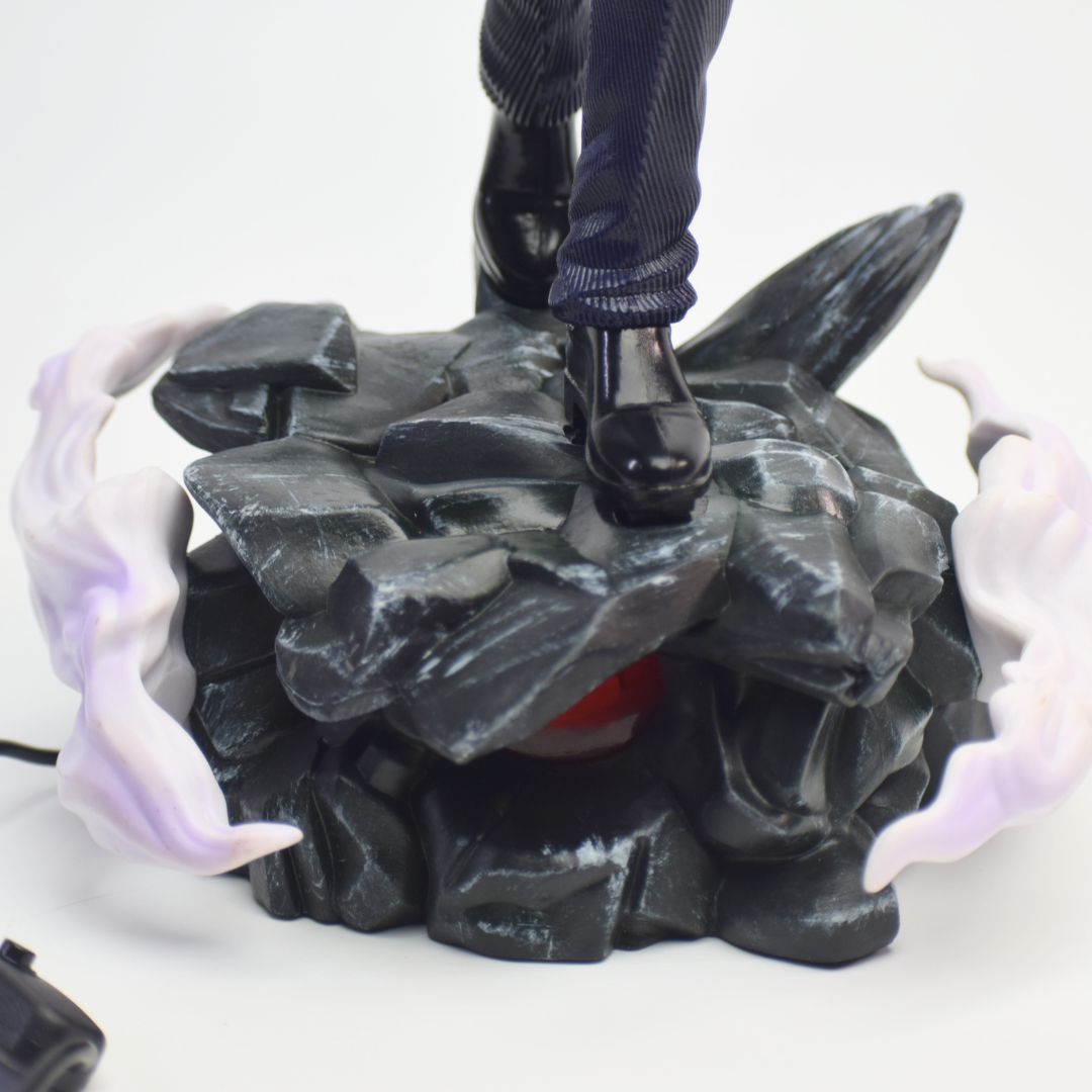 Jujutsu Kaisen Satoru Gojo Figure with LED Rock Base – Blindfold & Glasses Interchangeable Heads