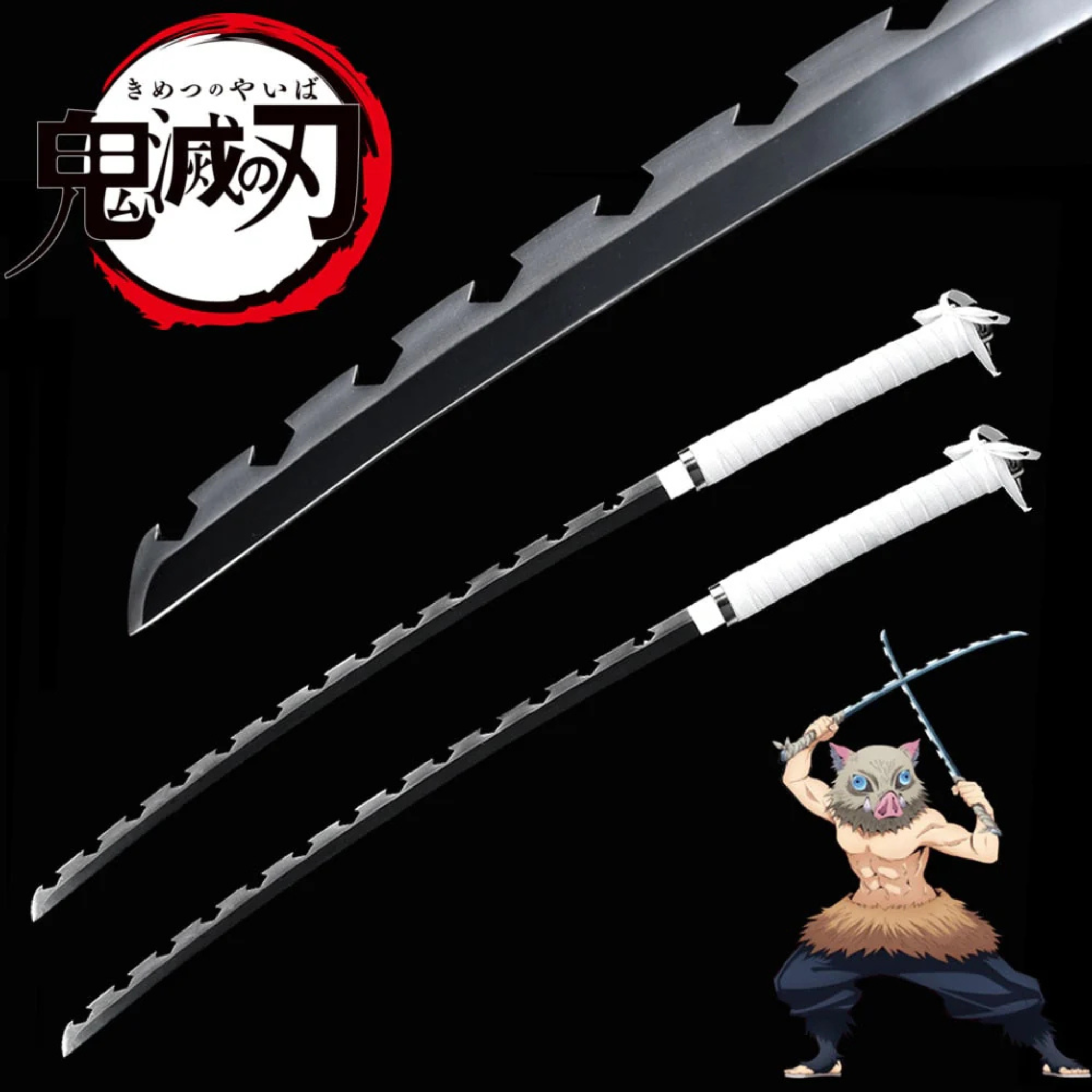 Inosuke Hashibira Nichirin Wooden Katana – 105 cm | Anime Sword