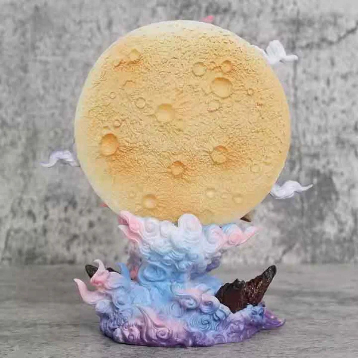 Monkey D. Luffy Gear 5 Action Figure with glowing moon lamp and cloud base – One Piece collectible statue