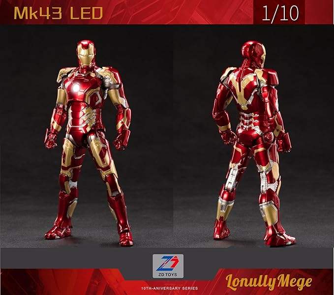 Iron Man Mark 43 — ZD Toys Action Figure - LED Light-Up edition - image 3