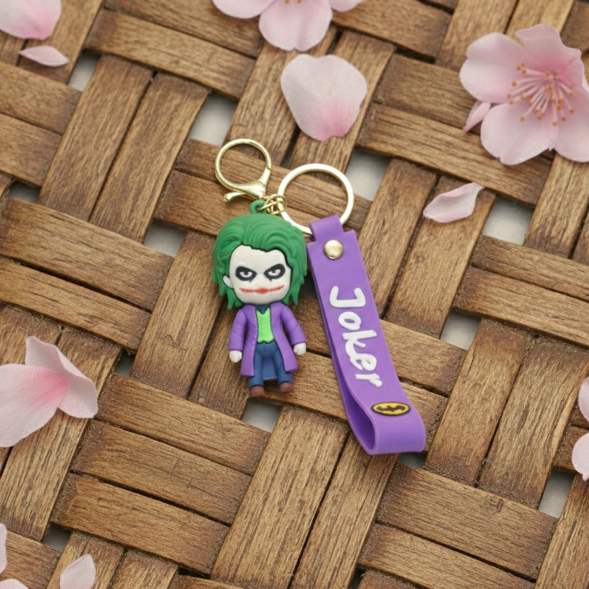 Joker Mini Figure Keychain – DC Villain Chibi Keyring Accessory