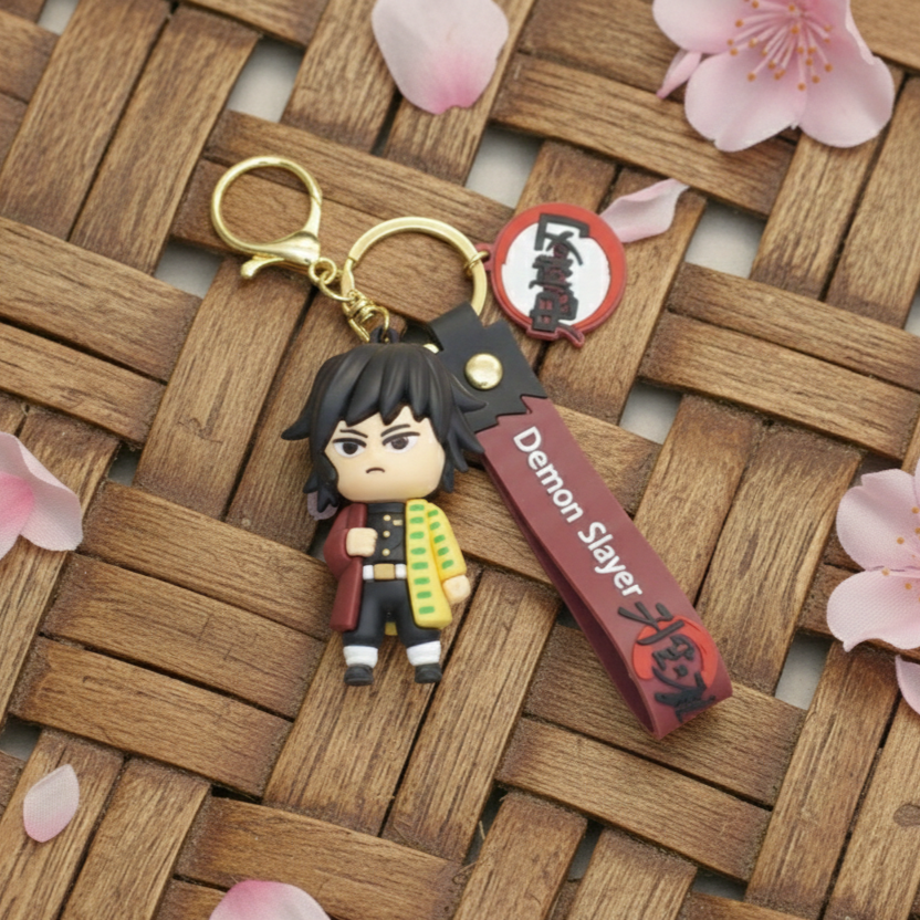 Giyu Tomioka Chibi Keychain – Demon Slayer Anime PVC Keyring Charm