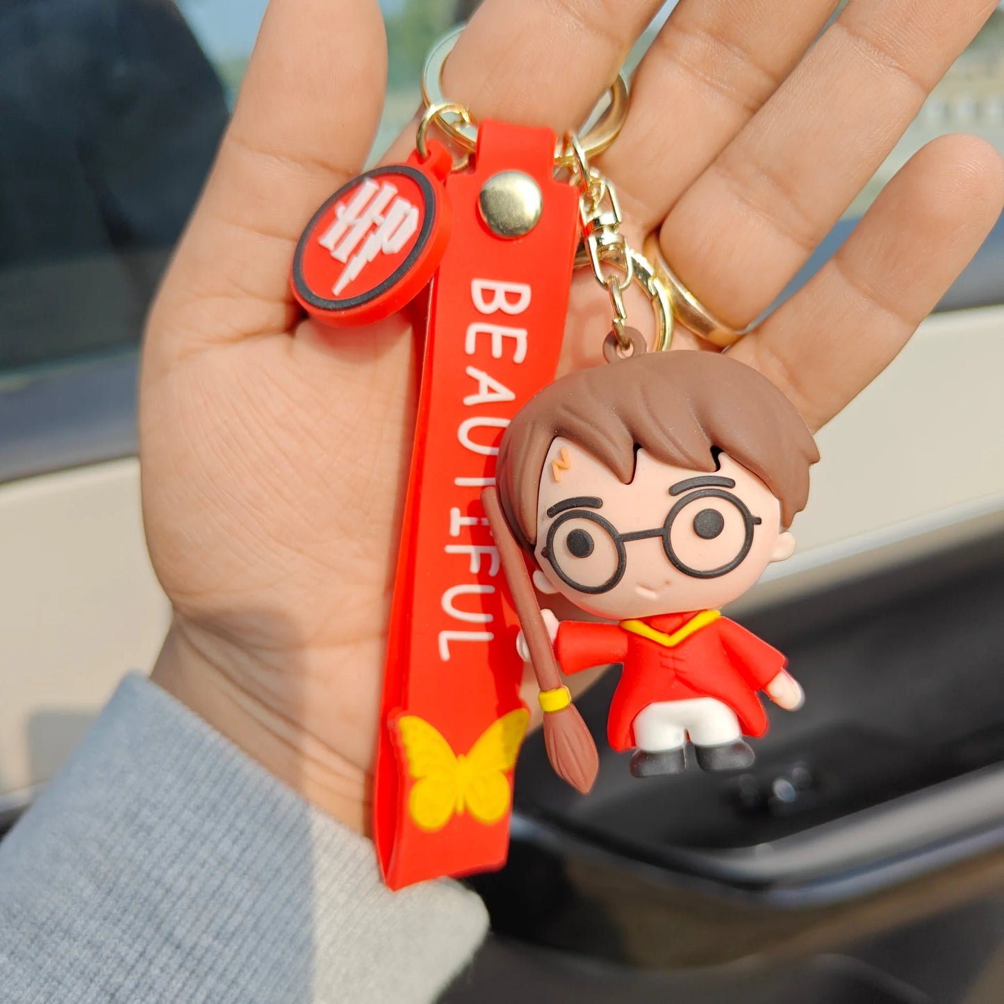 Harry Potter Chibi Mini Figure Keychain – Cute Wizard Anime Rubber Bag Charm