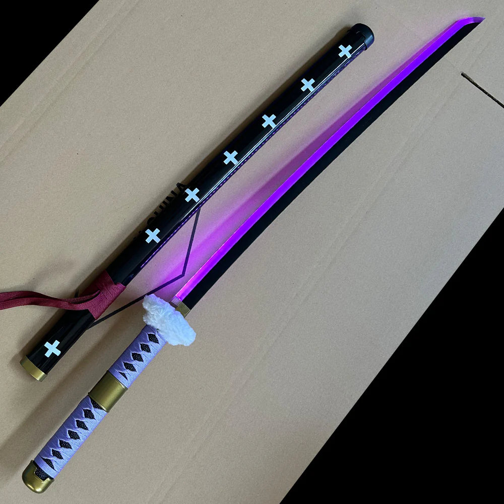 One Piece: Trafalgar Law Kikoku Cosplay Replica Purple Led Katana - 40 inches Rechargeable