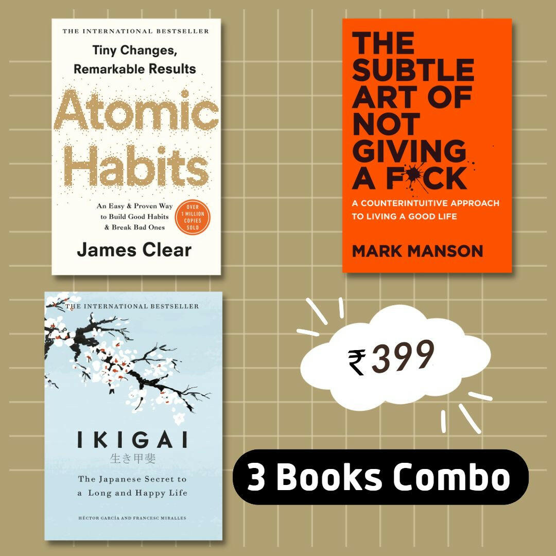 (Combo) Atomic Habits + Ikigai + Subtle Art of Not Giving a Fuck (Paperback)