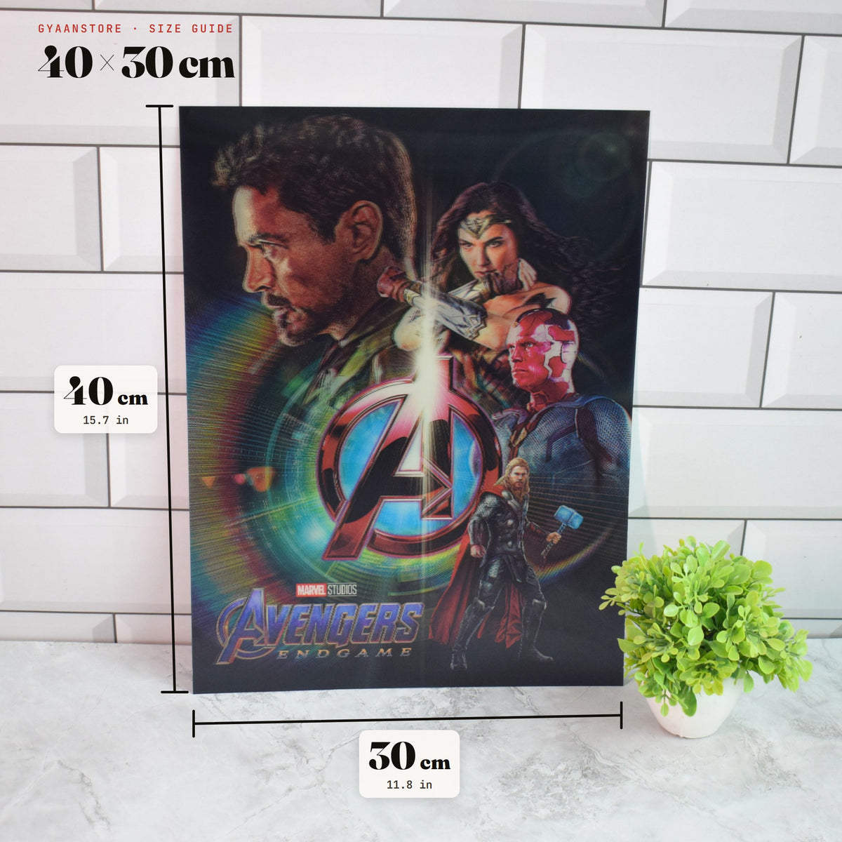 Avengers Endgame Heroes 3D Lenticular A3 Poster – size guide 40 x 30 cm