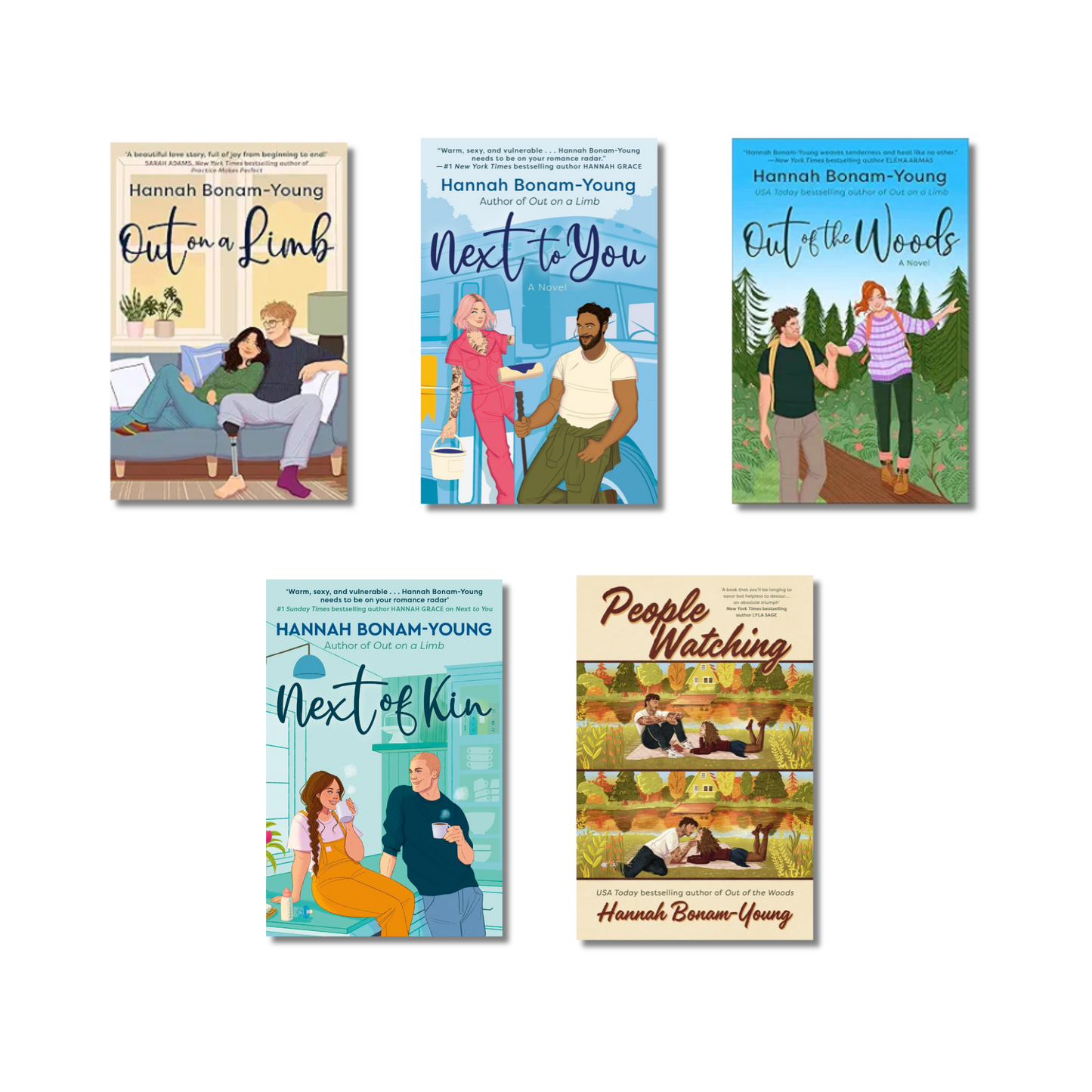 (Combo 5 Book) Out on a Limb, Next to You, Out of the Woods, Next of Kin, and People Watching