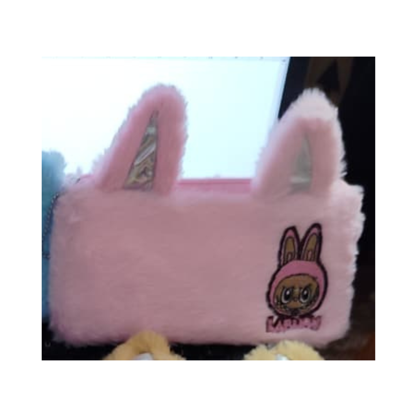Cute Plush Bunny Pencil Pouch (Pink)