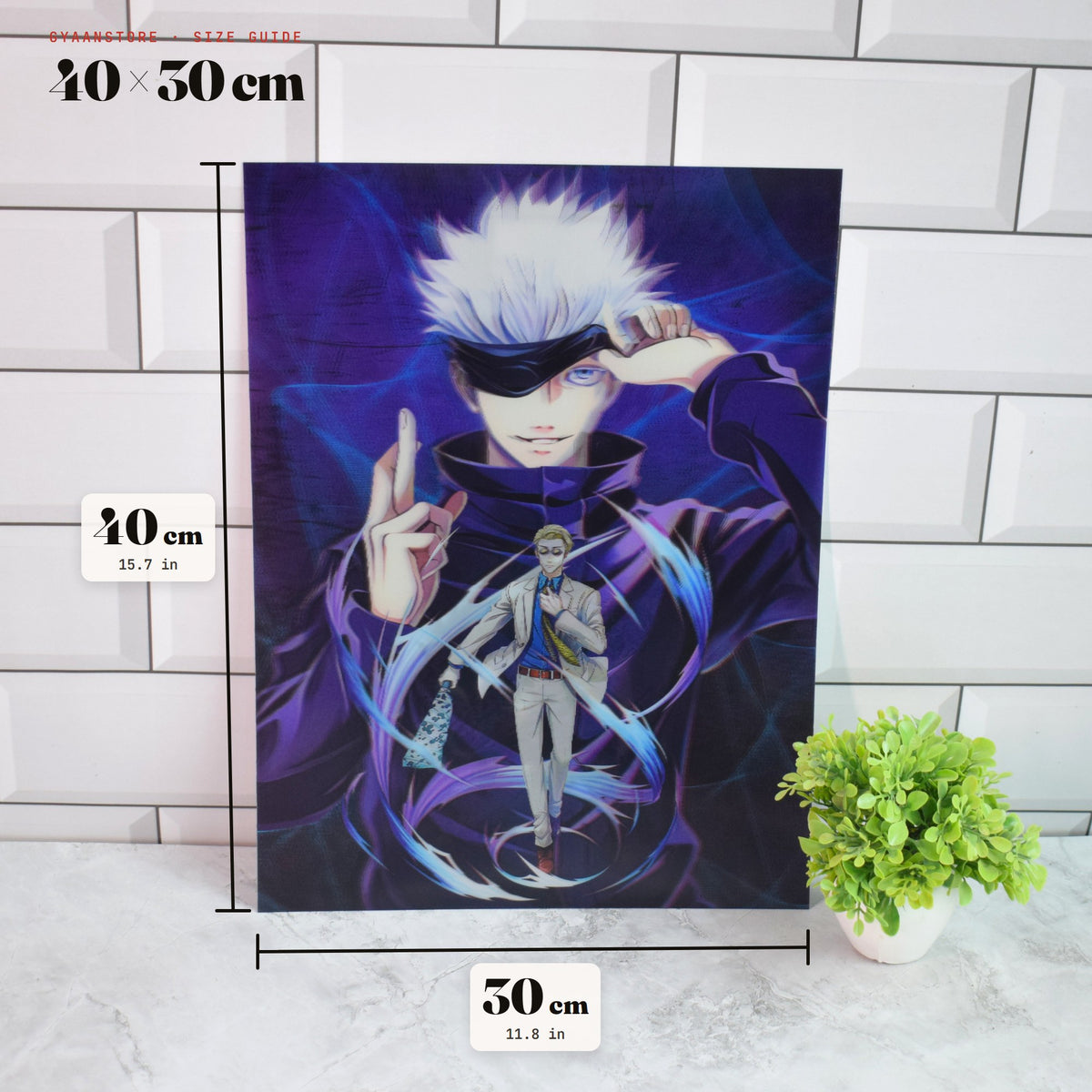 Jujutsu Kaisen Gojo Satoru 3D Lenticular A3 Poster – size guide 40 x 30 cm