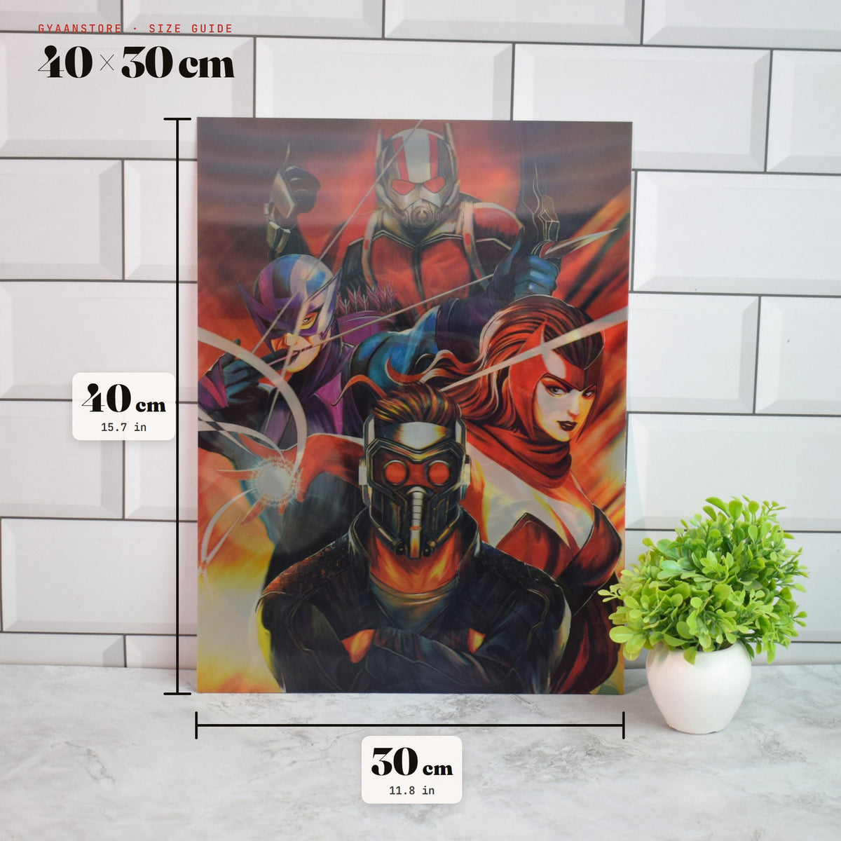 Marvel Avengers Heroes Collage 3D Lenticular A3 Poster – size guide 40 x 30 cm