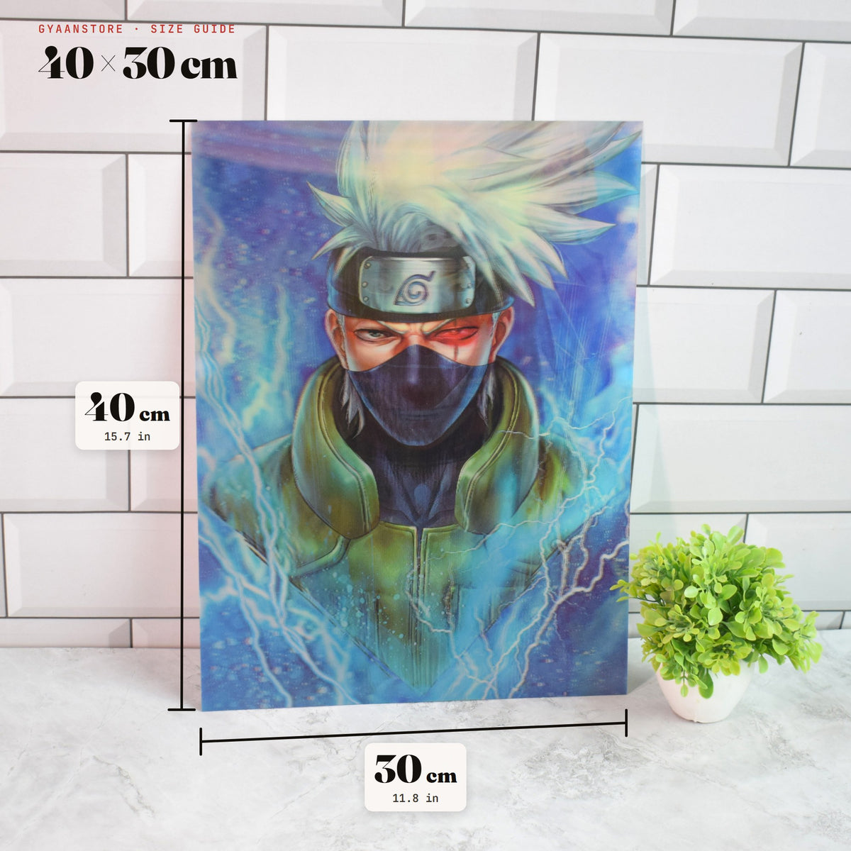 Naruto Kakashi, Naruto & Jiraiya 3D Lenticular A3 Poster – size guide 40 x 30 cm