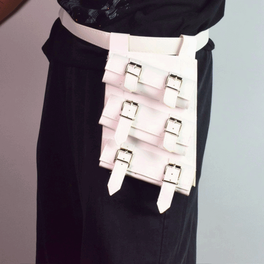 Katana Sword Holder Belt with Triple Strap Holster (Black / White) anime cosplay katana - image 7