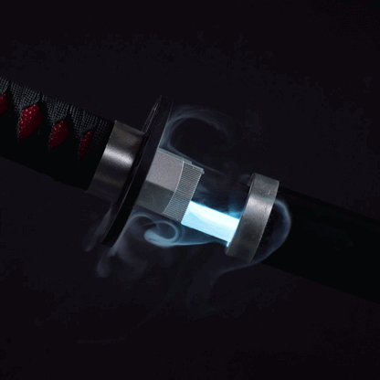 Tanjiro Kamado Black Smoke Katana Sword – Demon Slayer 103cm Multi-Color LED Glowing Blade V2