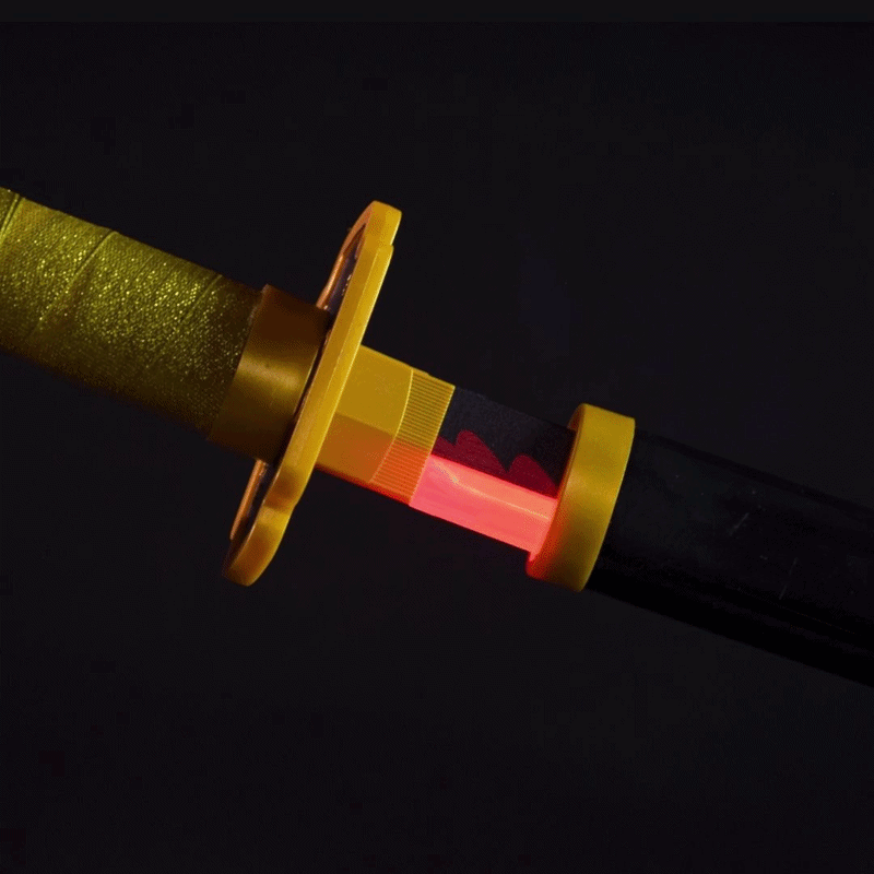 Yoriichi Tsugikuni Smoke Katana Sword – Demon Slayer 103cm Multi-Color LED Glowing Blade V2