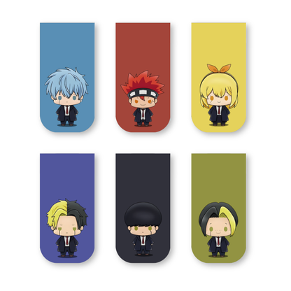 Mashle: Magic and Muscles Magnetic Bookmarks – Set of 6 | Chibi Mash, Dot, Lance & More