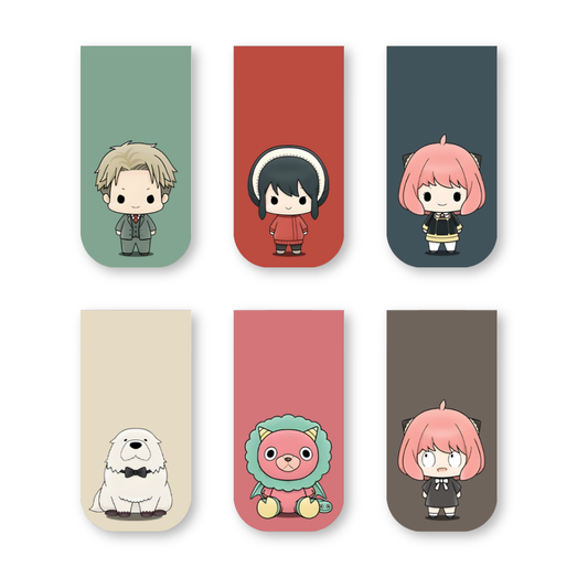 Spy x Family Magnetic Bookmarks – Set of 6 | Chibi Loid, Yor, Anya, Bond & More