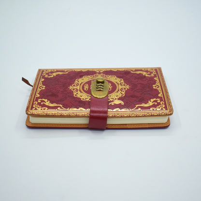 Vintage Lock Diary Notebook – Premium Password Journal with Ornate Cover Red