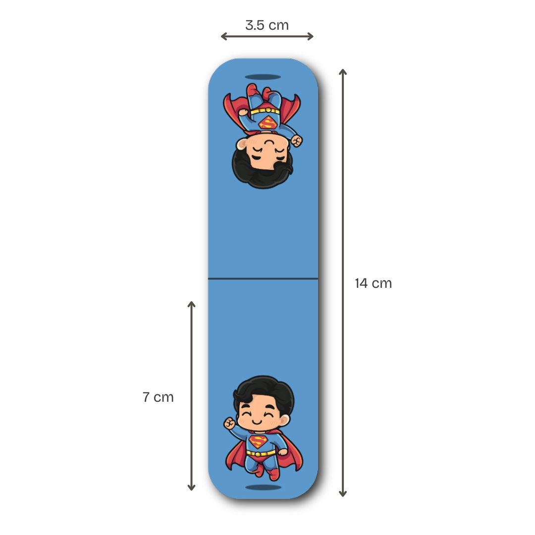 DC Justice League Magnetic Bookmarks – Set of 6 | Chibi Superman, Batman, Wonder Woman & More