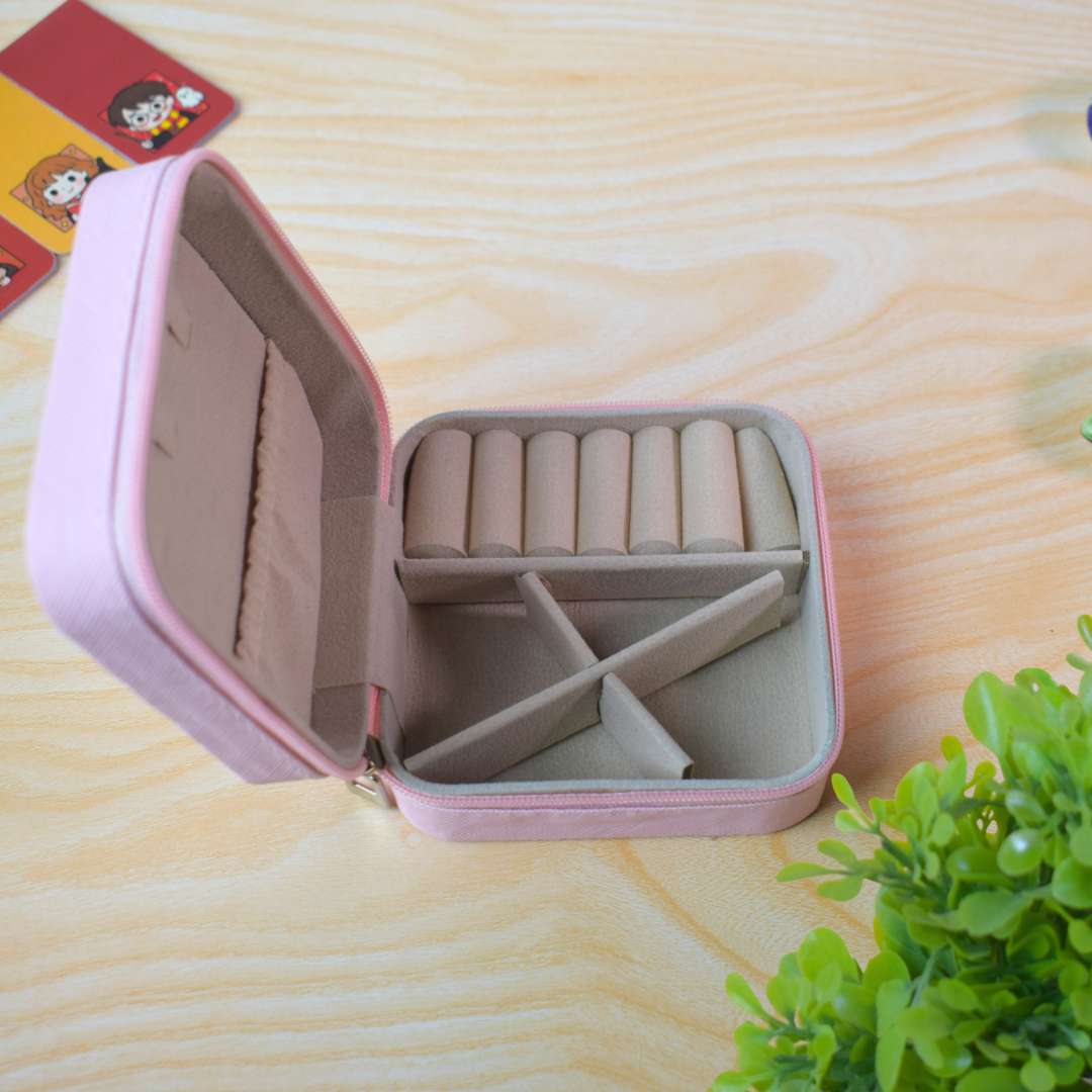 Travel Jewelry Organizer Case – Mini Portable Jewelry Storage Box for Rings, Earrings & Accessories