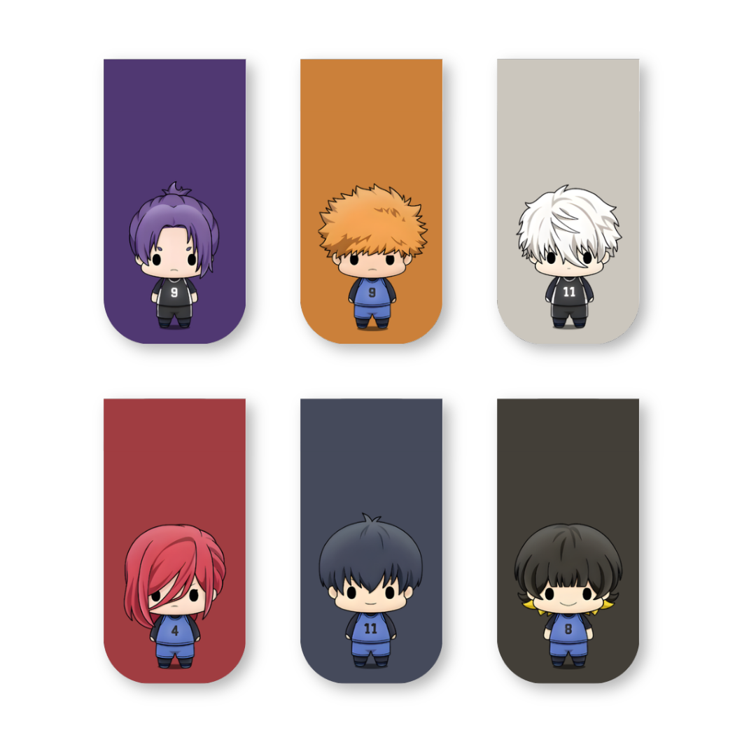 Blue Lock Magnetic Bookmarks (Set of 6) – Chibi Anime Bookmark Set | Gyaanstore Exclusive