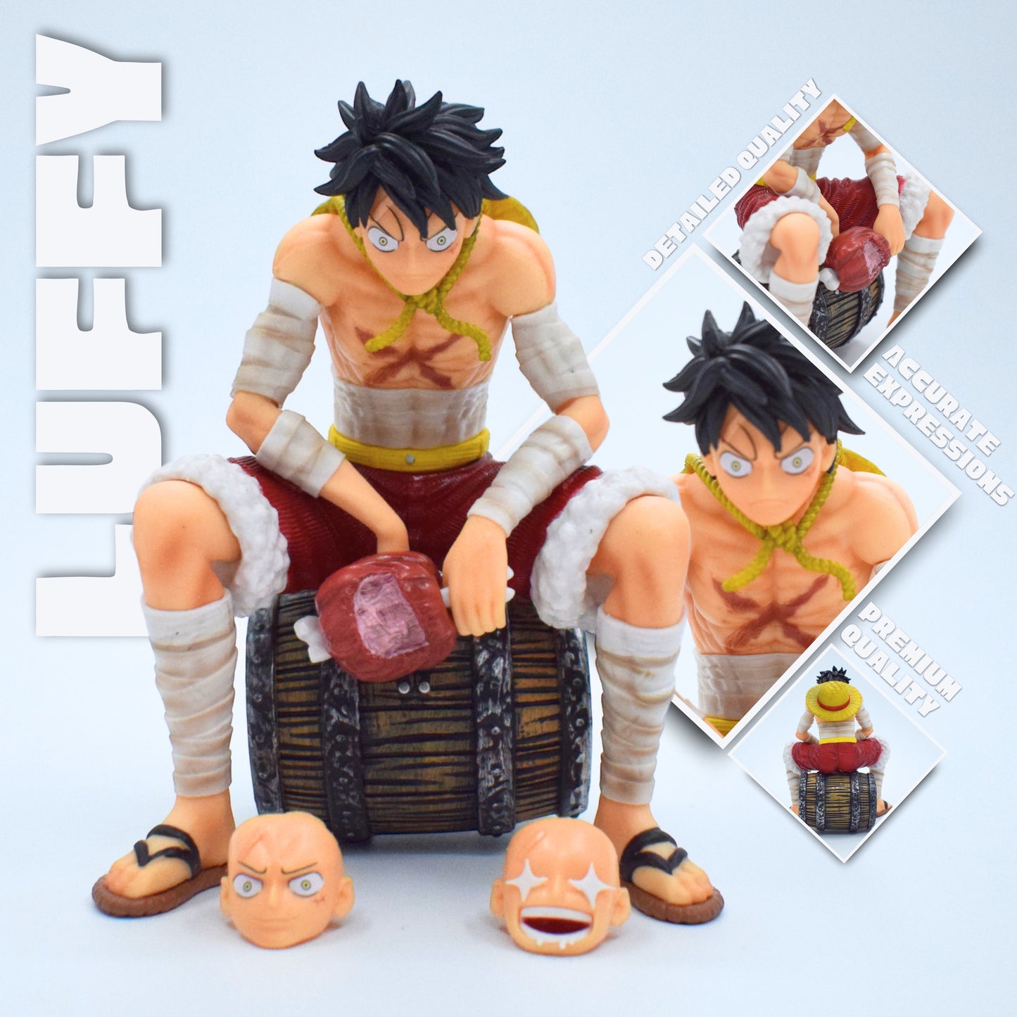 Monkey D. Luffy Barrel Sitting Figure – 18.5 cm Anime Collectible