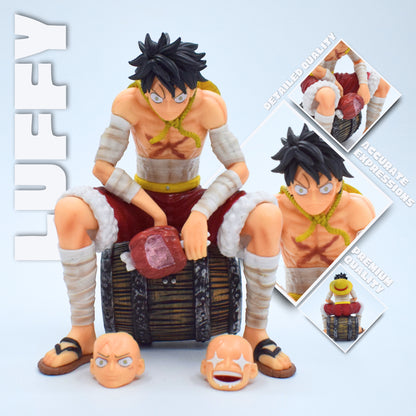 Monkey D. Luffy Barrel Sitting Figure – 18.5 cm Anime Collectible