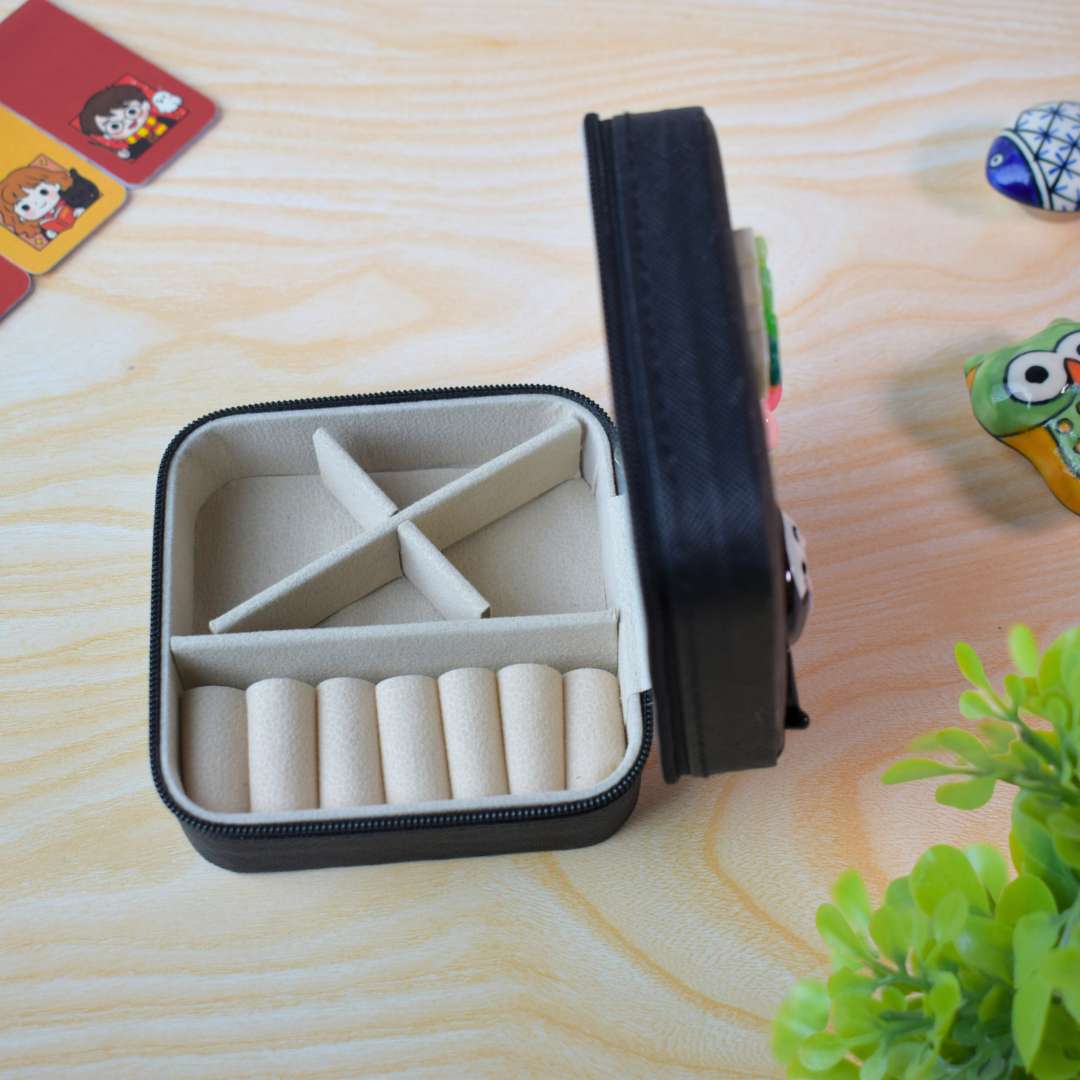 Travel Jewelry Organizer Case – Mini Portable Jewelry Storage Box for Rings, Earrings & Accessories