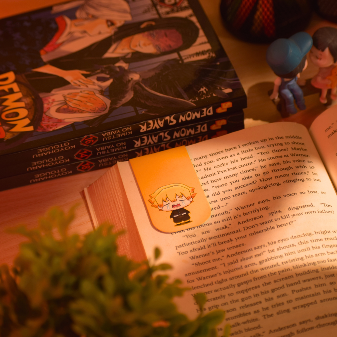 Demon Slayer Magnetic Bookmarks – Set of 6 | Chibi Tanjiro, Nezuko, Zenitsu & More