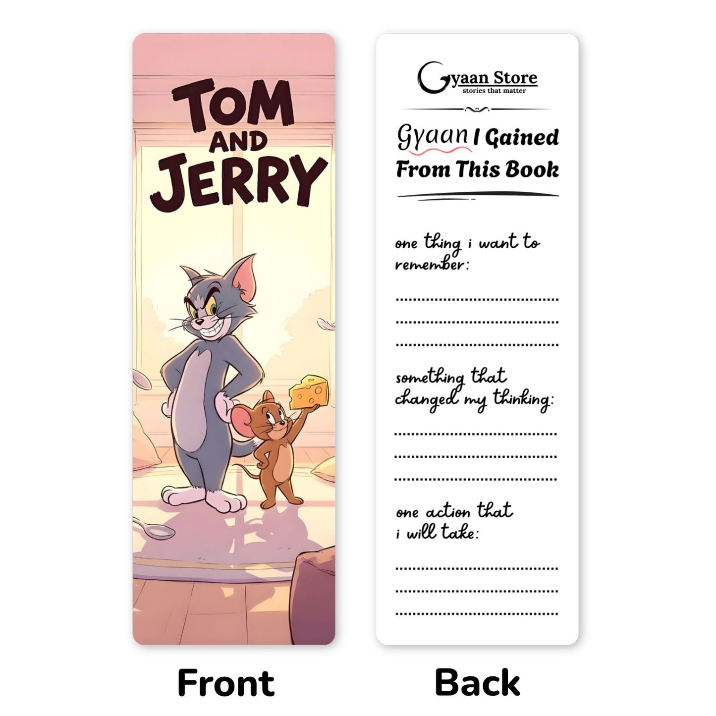 Childhood Cartoons Bookmarks – Set of 10 | Double-Sided with Reflection Journal Back