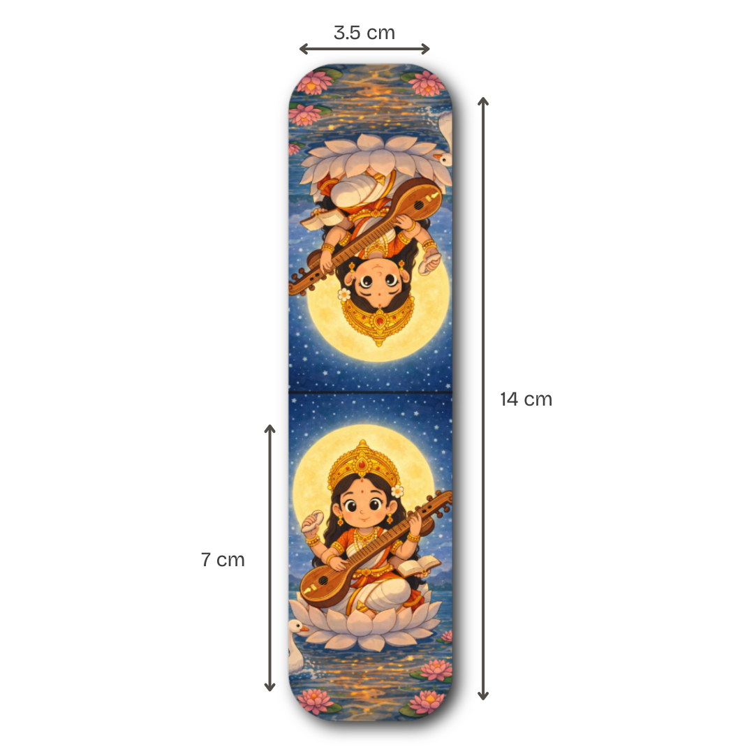 Trimurti & Tridevi Magnetic Bookmarks – Set of 6 | Vishnu, Brahma, Ram, Saraswati, Kali & Lakshmi