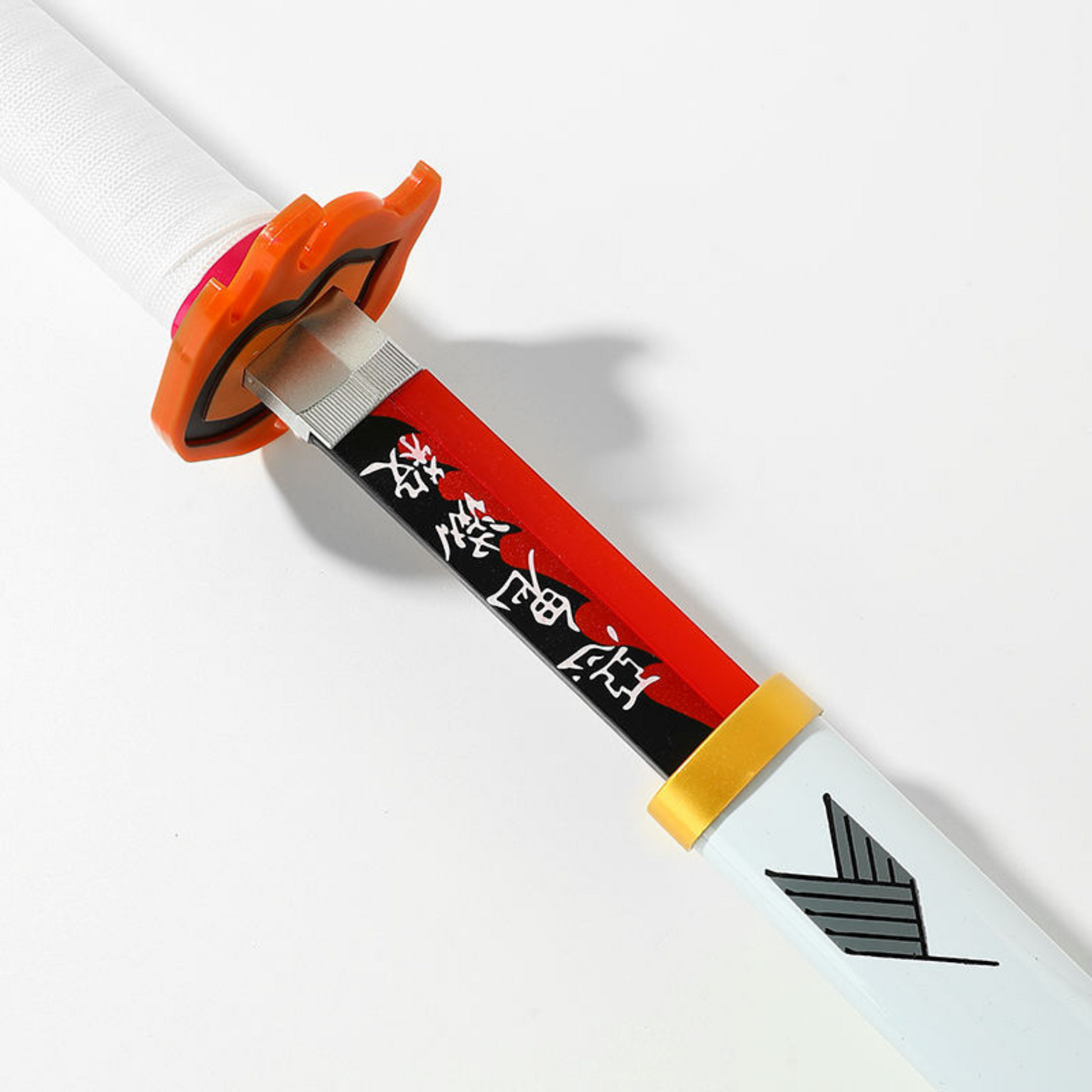 Demon Slayer Rengoku cosplay sword in white and orange colors