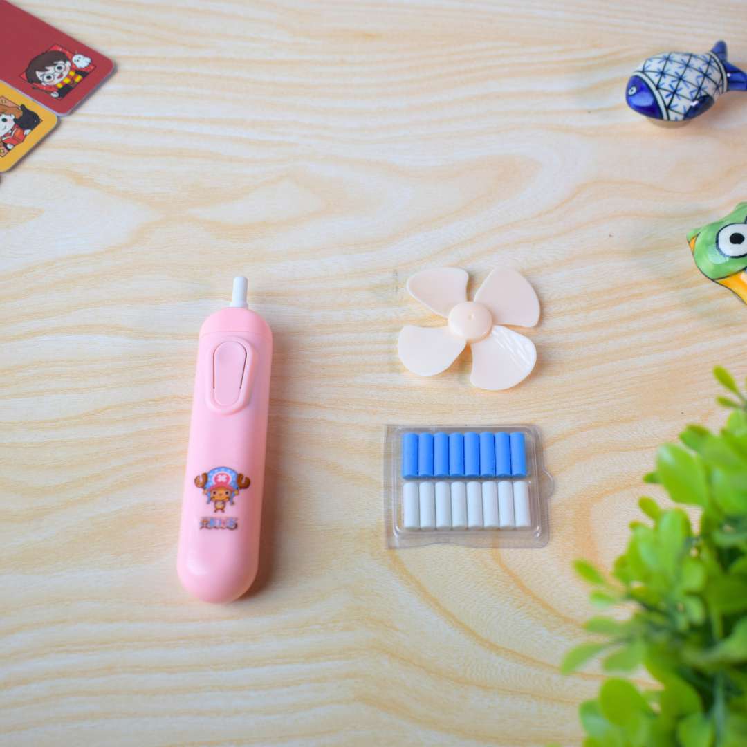 Anime Electric Eraser Set – One Piece Ace Theme with Refill & Fan