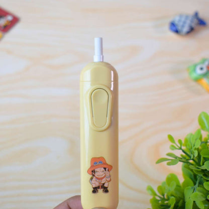 Anime Electric Eraser Set – One Piece Ace Theme with Refill & Fan