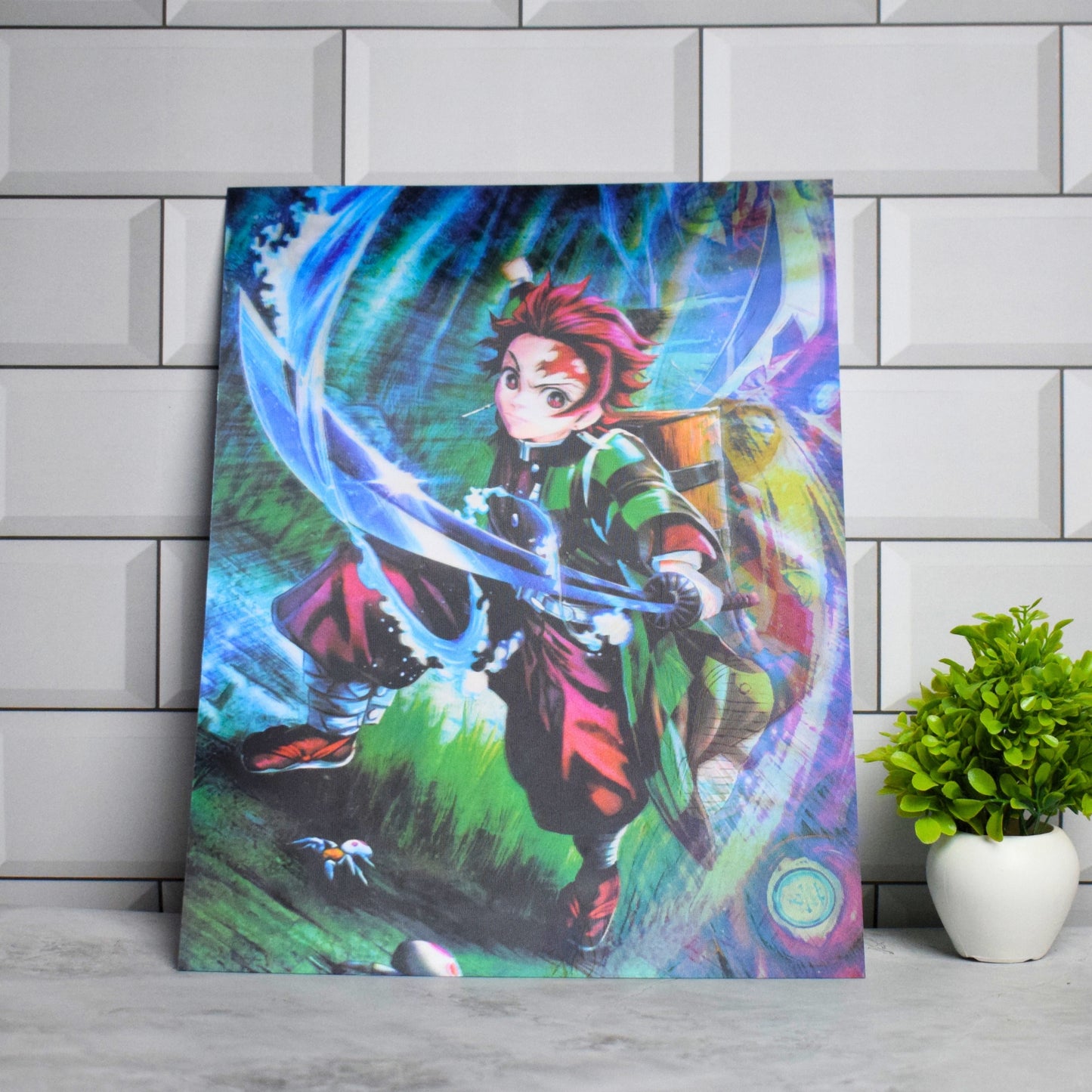 Demon Slayer Tanjiro, Inosuke & Nezuko Action Artwork – 3D Lenticular A3 Poster