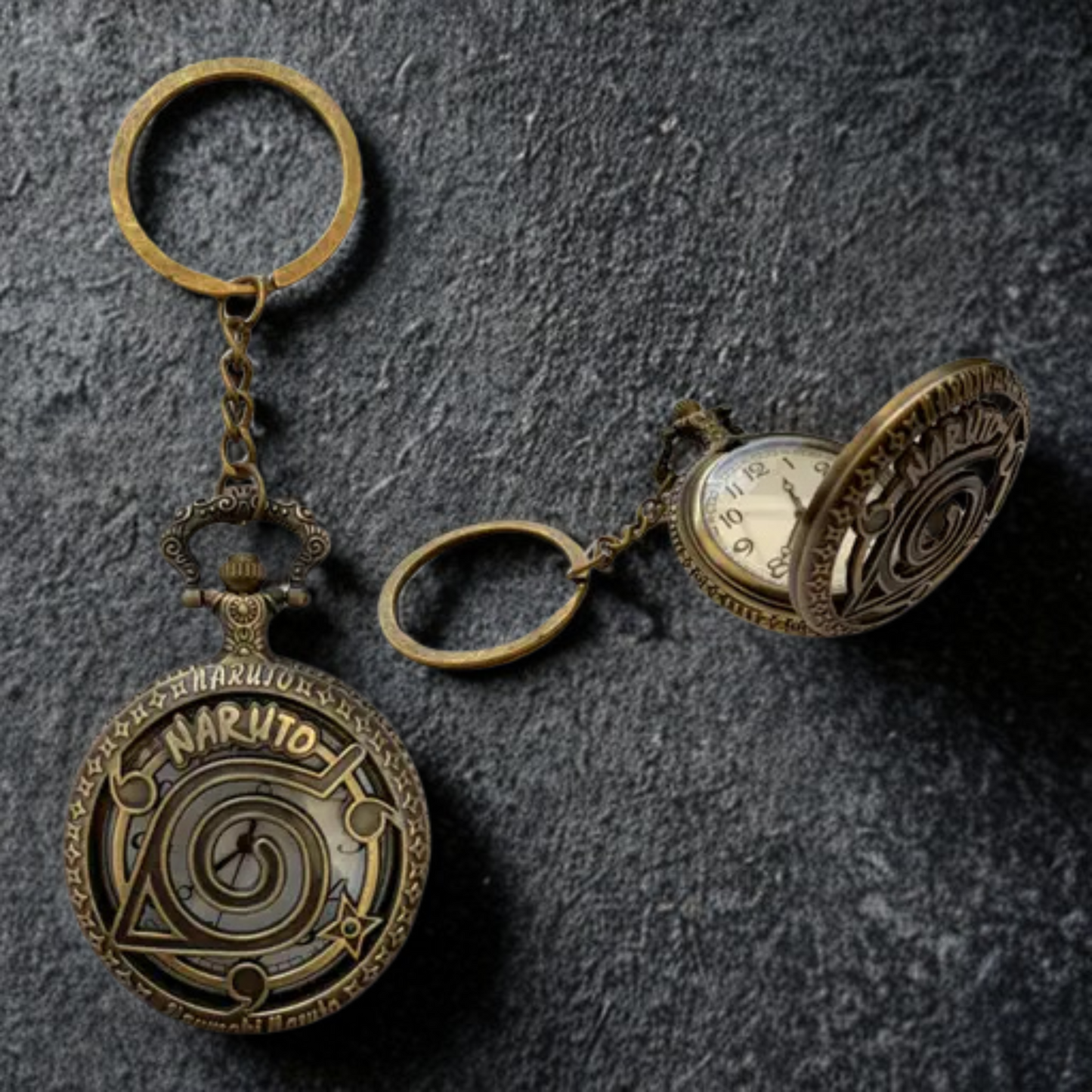 Naruto Pocket Watch Metal Keychain