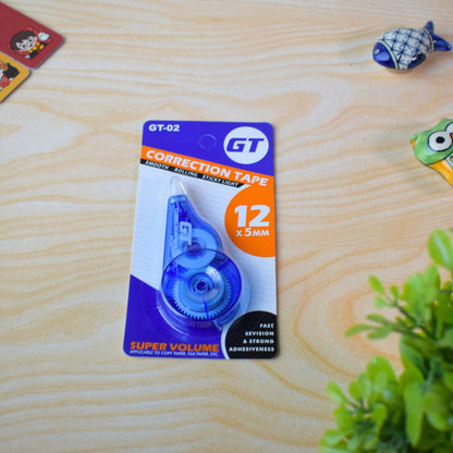 GT Correction Tape – 12m x 5mm Smooth Rolling Tape Dispenser
