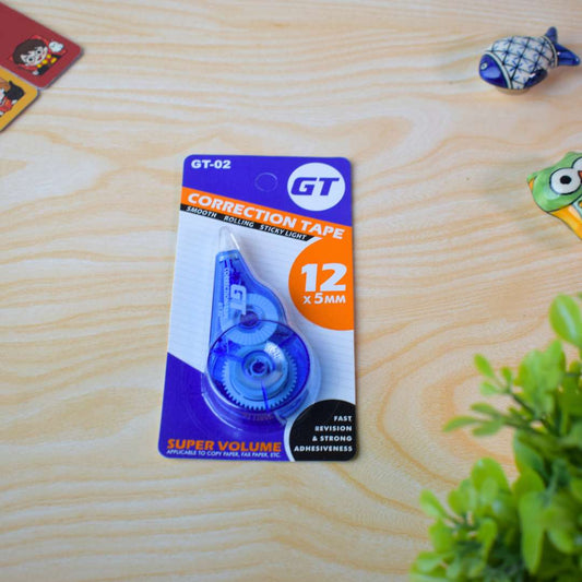 GT Correction Tape – 12m x 5mm Smooth Rolling Tape Dispenser