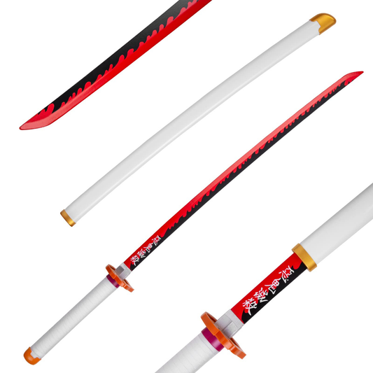 Demon Slayer: Kyojuro Rengoku Nichirin Wooden Katana – 104 cm Replica