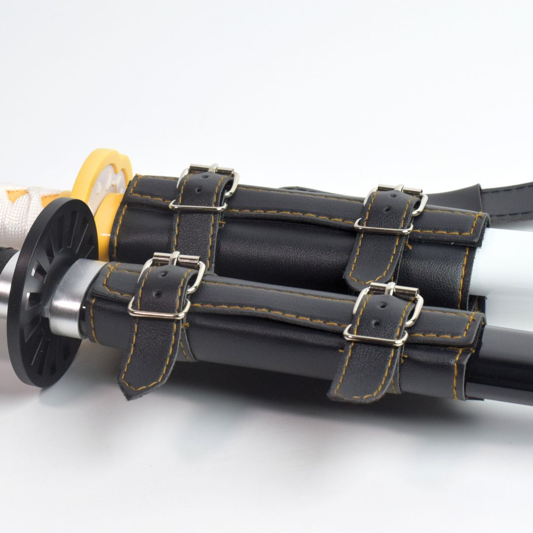 Katana Sword Holder Belt with Dual Holster (Black / White)