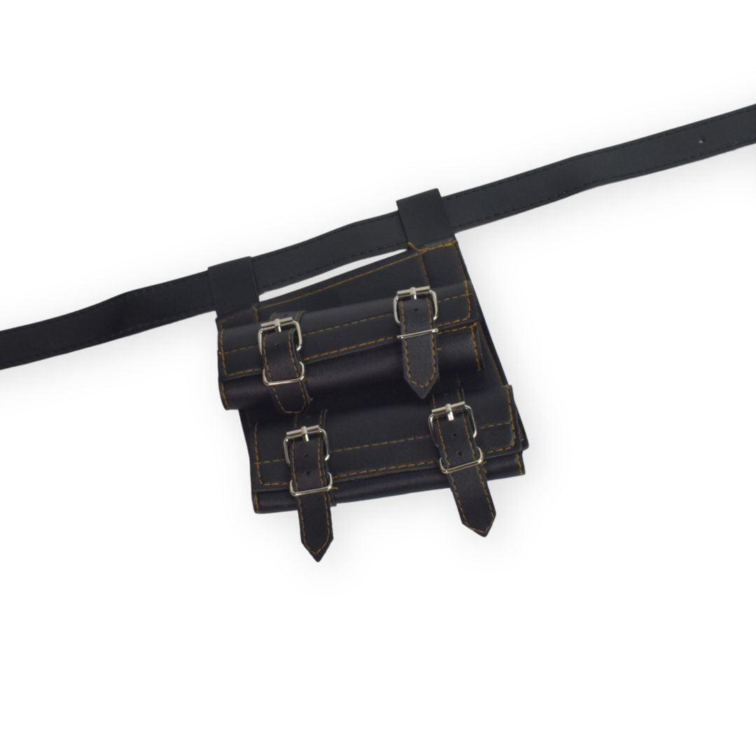 Katana Sword Holder Belt with Dual Holster (Black / White)