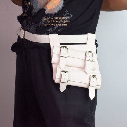 Katana Sword Holder Belt with Dual Holster (Black / White)