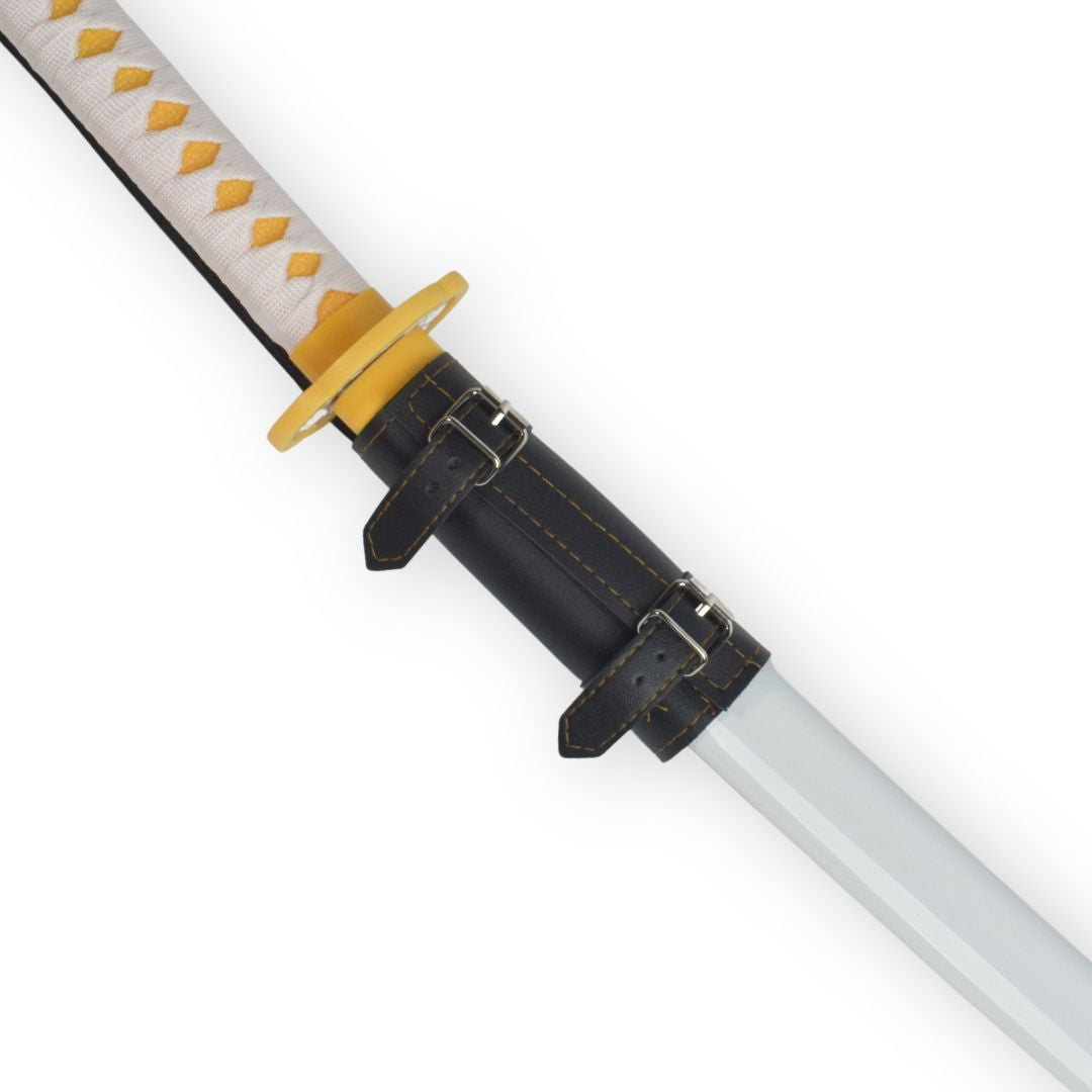 Katana Sword Holder Belt with Single Holster (Black / White)