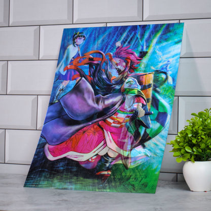 Demon Slayer Tanjiro, Inosuke & Nezuko Action Artwork – 3D Lenticular A3 Poster