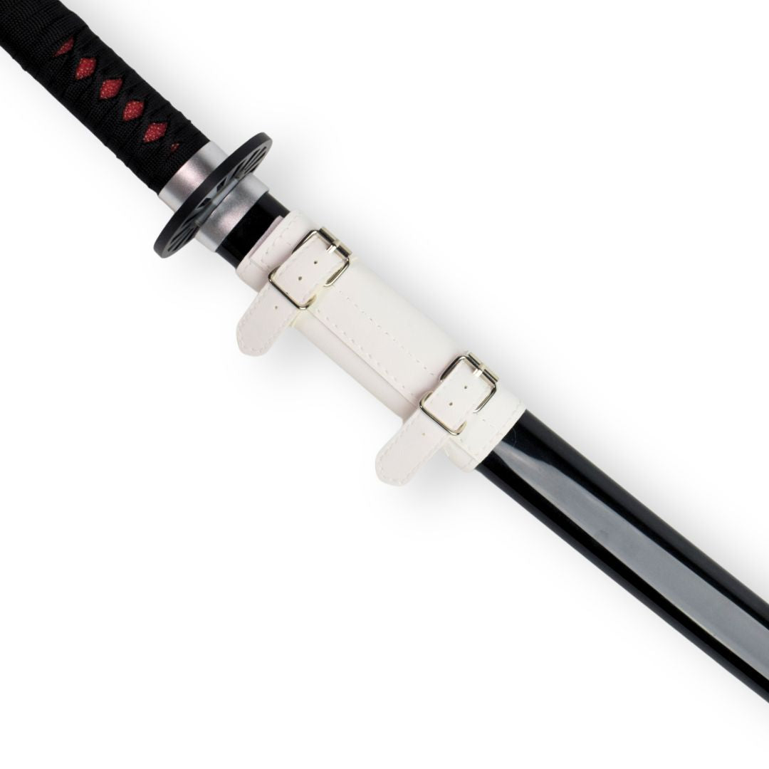 Katana Sword Holder Belt with Single Holster (Black / White)