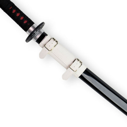 Katana Sword Holder Belt with Single Holster (Black / White)