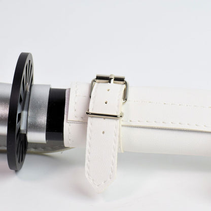 Katana Sword Holder Belt with Single Holster (Black / White)